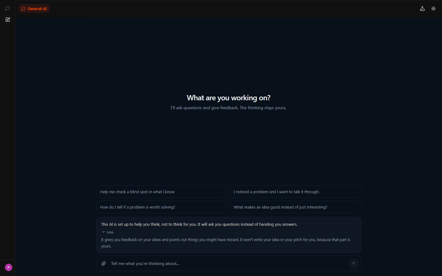 IGNITE AI Platform screenshot: General AI